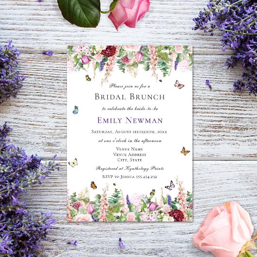 Floral Bridal Brunch Einladung