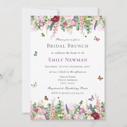 Floral Bridal Brunch Einladung (Vorderseite)