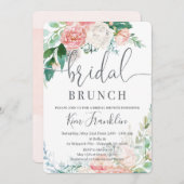 Floral Bridal Brunch Romantische Dusche Einladung (Vorne/Hinten)