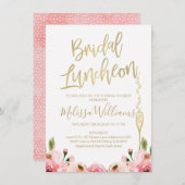Floral Bridal Luncheon Einladung (Vorne/Hinten)