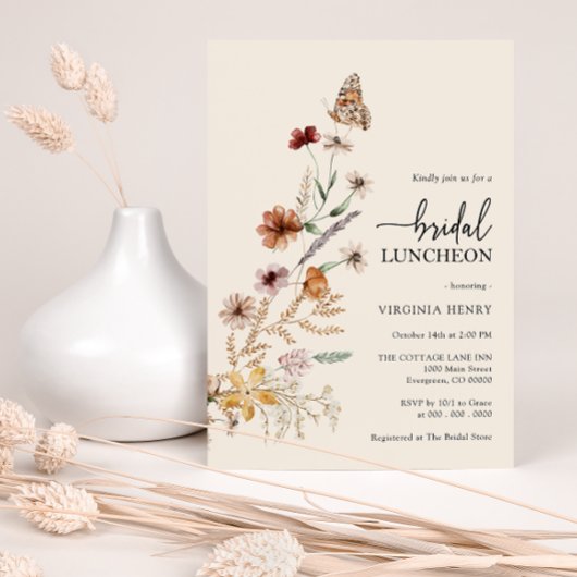 Floral Bridal Luncheon Einladung
