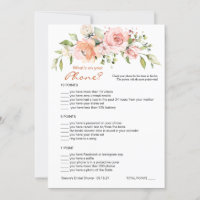 Floral Bridal Phone Game/Wedding Scramble