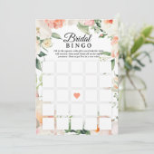 Floral Bridal Shower Bingo Game Printable Einladung (Stehend Vorderseite)