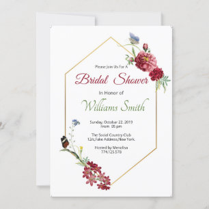 Floral Bridal Shower Invitation Card Einladung
