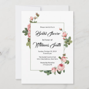 Floral Bridal Shower Invitation Card Einladung