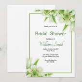 Floral Bridal Shower Invitation Card Template Einladung (Vorne/Hinten)