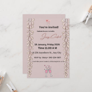 Floral Bridal Shower Invitation | Custom Name & De Einladung