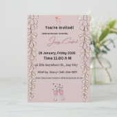 Floral Bridal Shower Invitation | Custom Name & De Einladung (Stehend Vorderseite)