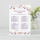 Floral Bridal Shower Purse Game New Chapter Theme (Stehend Vorderseite)