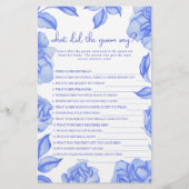 Floral Bridal shower What did the groom say  (Vorderseite)