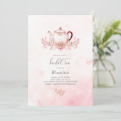 Floral Bridal Tea Bridal Dusche Einladung (Stehend Vorderseite)