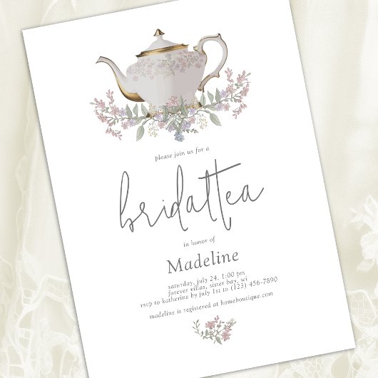 Floral Bridal Tea Bridal Dusche Einladung