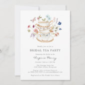 Floral Bridal Tee Party Einladung (Vorderseite)