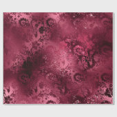 Floral Bridal Wedding Geburtstag Glitzer Burgundy Geschenkpapier (Flach)
