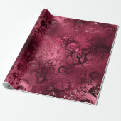 Floral Bridal Wedding Geburtstag Glitzer Burgundy Geschenkpapier (Ungerollt)