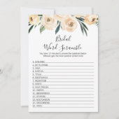 Floral Bridal Word Scramble Bride Showspiel Einladung (Vorderseite)