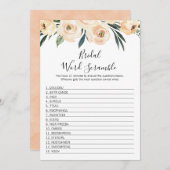 Floral Bridal Word Scramble Bride Showspiel Einladung (Vorne/Hinten)