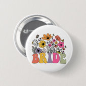 Floral Bride Bridesmaid Wildblumen Groovy Bachelo Button (Vorne & Hinten)