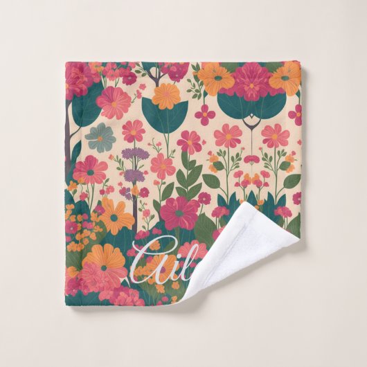 Floral Bridesmaid Funktionelles Geschenkhandtuch Badhandtuch Set (Waschlappen)