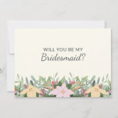 Floral Bridesmaid Proposal Wedding Card Einladung (Vorderseite)