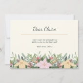 Floral Bridesmaid Proposal Wedding Card Einladung (Rückseite)