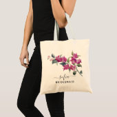 Floral Bridesmaid Wedding Tote Bag Pink Blume Tragetasche (Vorderseite (Produkt))