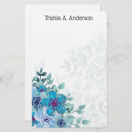 floral briefpapier (Vorne/Hinten)