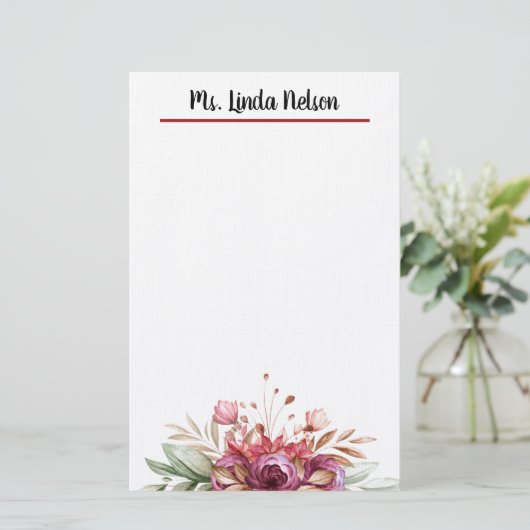 floral briefpapier (Stehend Vorderseite)