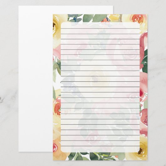 floral briefpapier (Vorne/Hinten)