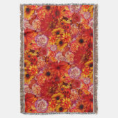 Floral Bright Rojo Bouquet Rich Red Hot Daisies Decke (Vorderseite Vertikal)