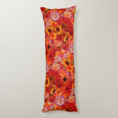 Floral Bright Rojo Bouquet Rich Red Hot Daisies Seitenschläferkissen (Rückseite (Vertikal))