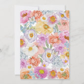 Floral Bright Wedding Einladung (Rückseite)