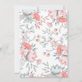 Floral Brithday Party Vintag Einladung (Rückseite)