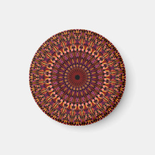Floral Brown Mandala Design-48566 Magnet