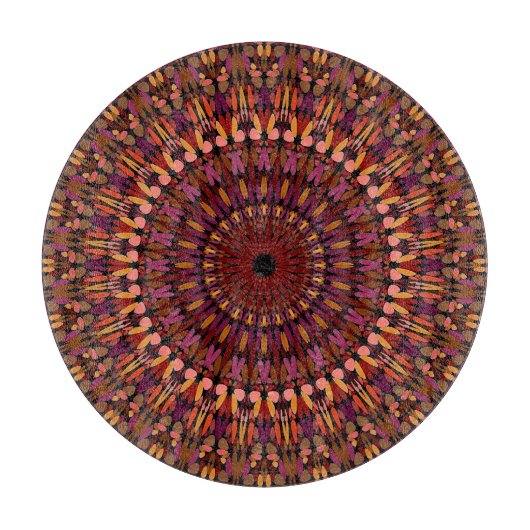 Floral Brown Mandala Design-48566 Schneidebrett (Vorderseite)