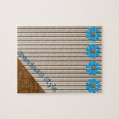 Floral Brown Stripe Jigsaw Puzzle Daisy (Horizontal)