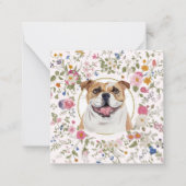 Floral Bulldog Mama Notecard Mitteilungskarte (Vorderseite)