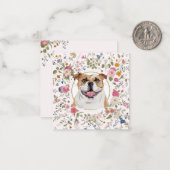 Floral Bulldog Mama Notecard Mitteilungskarte (Vorderseite/Rückseite Beispiel)