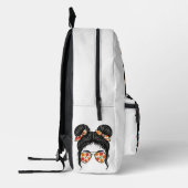 Floral Bun Girl - Summer Chic Bedruckter Rucksack (Links)