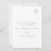 Floral Bunny 5. Geburtstag Card Einladung (Rückseite)