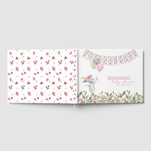 Floral Bunny Baby Showroom Gästebuch (Voll)