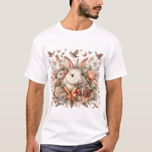 "Floral Bunny Bliss - Niedlicher Kaninchengarten-T T-Shirt