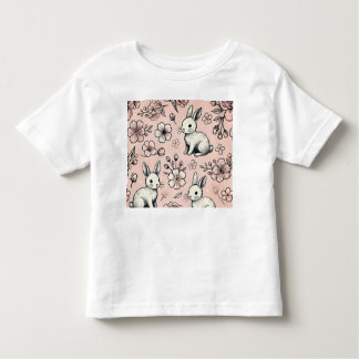 Floral Bunny Doodle T - Shirt | Niedliche und gemü