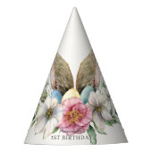 Floral Bunny Ear Geburtstag Partyhütchen (Vorderseite)