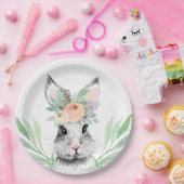 Floral Bunny Easter Pappteller (Party)