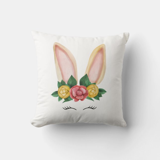 Floral Bunny Fantasy Kissen (Vorderseite)