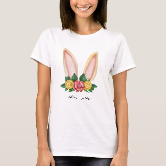 Floral Bunny Fantasy T-Shirt (Vorderseite)