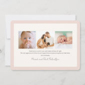 Floral Bunny Girl Foto Geburtsankündigung Einladung (Rückseite)