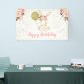 Floral Bunny Happy Geburtstag Banner (Messeveranstaltung)