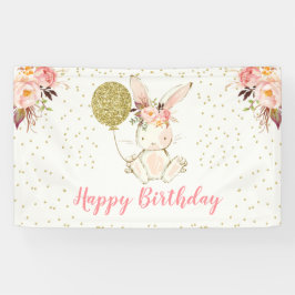 Floral Bunny Happy Geburtstag Banner